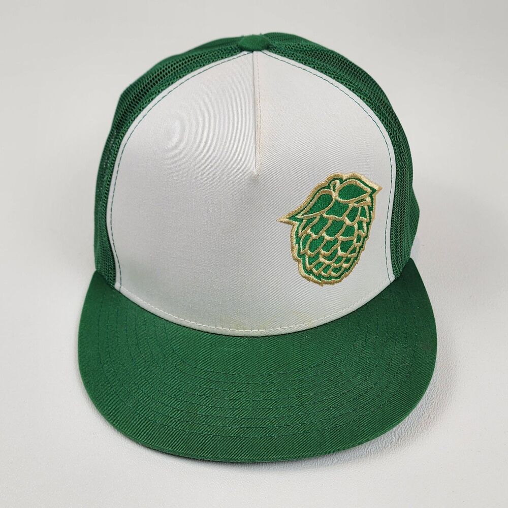 The Classics by Yupoong Green White Trucker Hat Hop Beer Brewery Snapback Cap